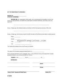 Fill Your Louisiana act of donation Template