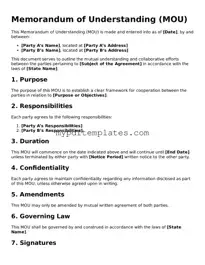 Blank Memorandum of Understanding Form