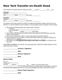 Free New York Transfer-on-Death Deed Template