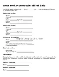 Free New York Motorcycle Bill of Sale Template