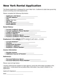 Free New York Rental Application Template