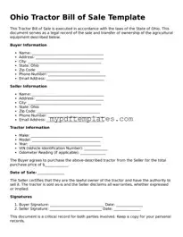 Free Ohio Tractor Bill of Sale Template