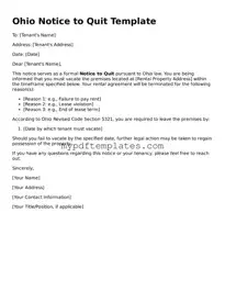 Free Ohio Notice to Quit Template