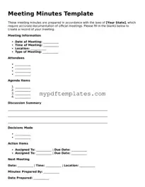 Blank Meeting Minutes Form