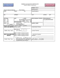 Fill Your Rabies Certificate Template