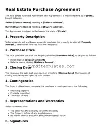 Blank Real Estate Purchase Agreement Form