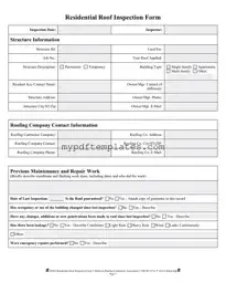 Fill Your Roof Inspection Template