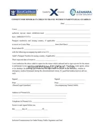 Fill Your Royal Caribbean Parental Consent Template