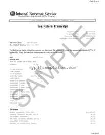 Fill Your Sample Tax Return Transcript Template