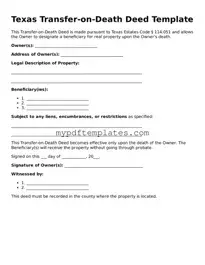 Free Texas Transfer-on-Death Deed Template