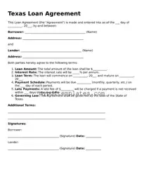 Free Texas Loan Agreement Template