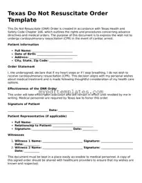 Free Texas Do Not Resuscitate Order Template