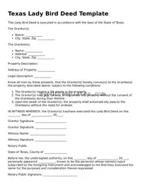 Free Texas Lady Bird Deed Template