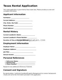 Free Texas Rental Application Template