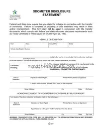 Fill Your Texas Odometer Statement Template