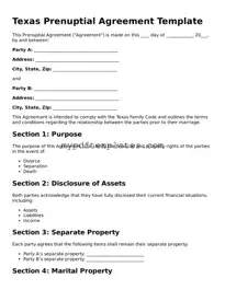 Free Texas Prenuptial Agreement Template