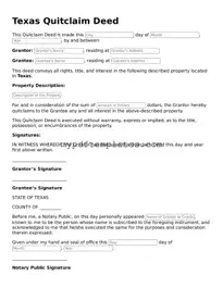 Free Texas Quitclaim Deed Template