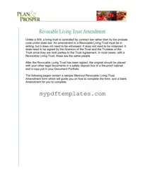 Fill Your Trust Amendment Template