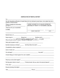 Fill Your Verification Rental Template