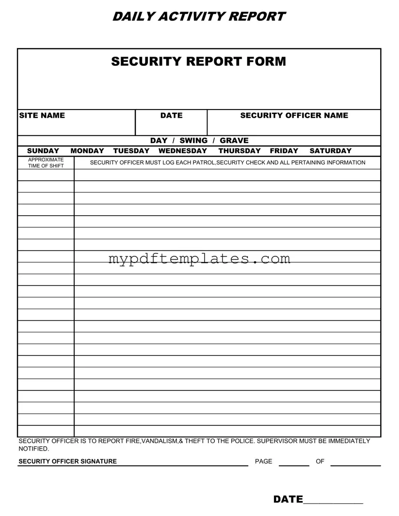 Fill Your Security Guard Daily Report Sample Template