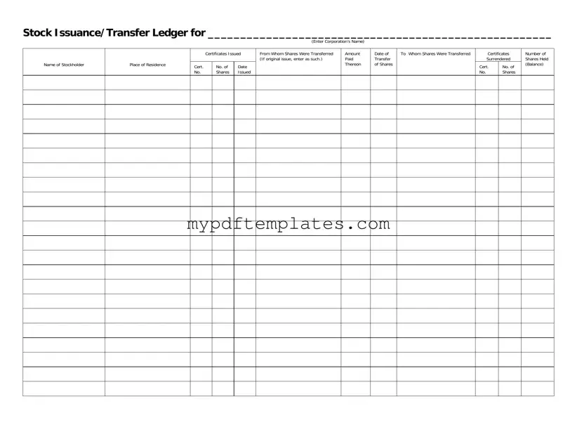 Fill Your Stock Transfer Ledger Template