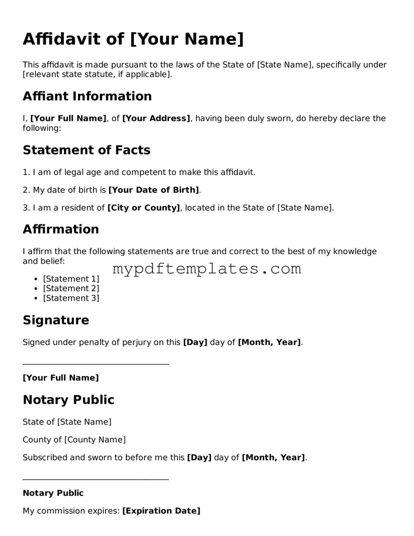 Blank Affidavit Form