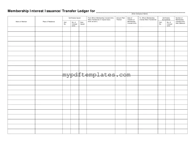 Fill Your Membership Ledger Template