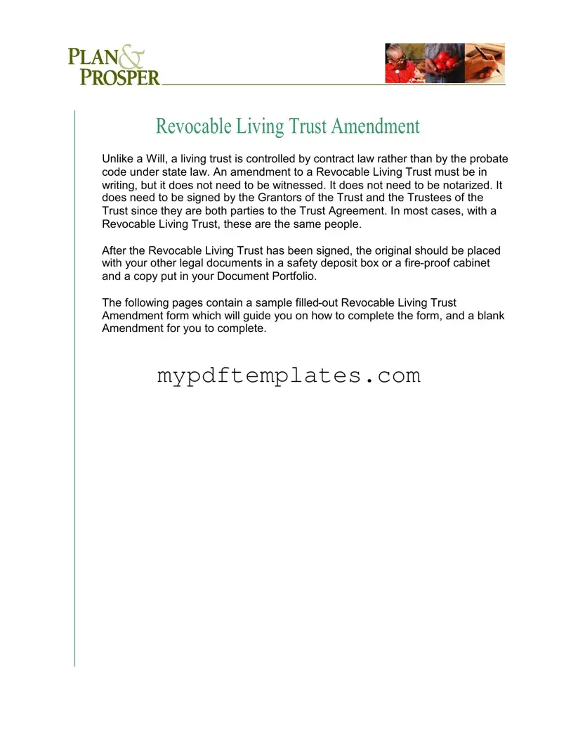 Fill Your Trust Amendment Template