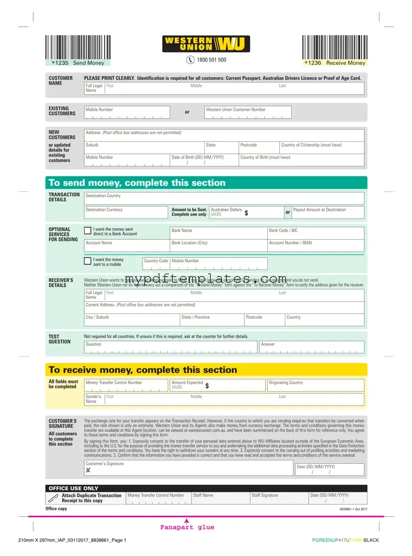 Fill Your Western Union Template