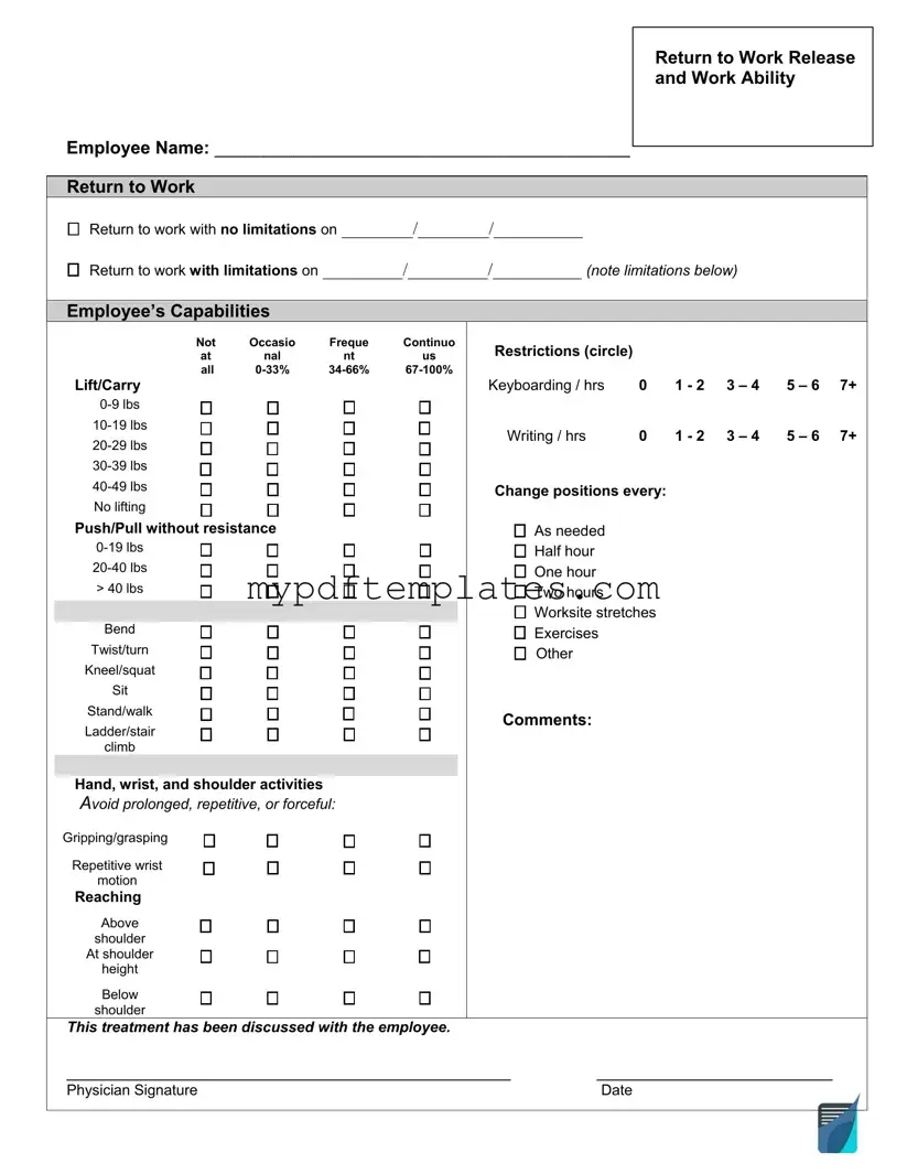 Fill Your Work Release Template